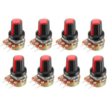 8Pcs 50K Ohm Variable Resistors Single Turn Rotary Carbon Film Taper Potentiometer with Knobs