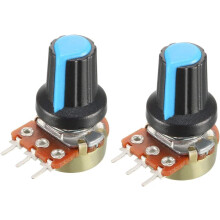 2Pcs 5K Ohm Variable Resistors Single Turn Rotary Carbon Film Taper Potentiometer with Knobs