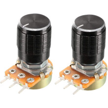 2Pcs 1K Ohm Variable Resistors Single Turn Rotary Carbon Film Taper Potentiometer with Knobs