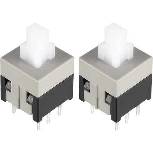 8.5x8.5x14mm PCB DIP Mounting Tact Tactile Push Button Switch Self Lock 6 Pin 10PCS