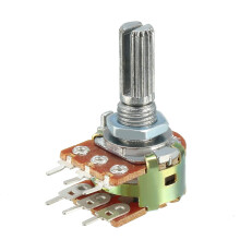 WH148 100K Ohm Variable Resistors Dual Rotary Carbon Film Taper Potentiometer