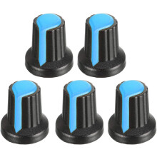 5Pcs 17x16mm Plastic Potentiometer Rotary Knob Blue,for 6mm Diameter Shaft Guitar Volume Knob.