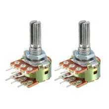 WH148 1K Ohm Variable Resistors Dual Turn Rotary Carbon Film Taper Potentiometer 6 Pin 2pcs