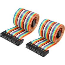 IDC Rainbow Wire Flat Ribbon Cable 26 Pins 66cm Length 2.54mm Pitch 2pcs Type-B