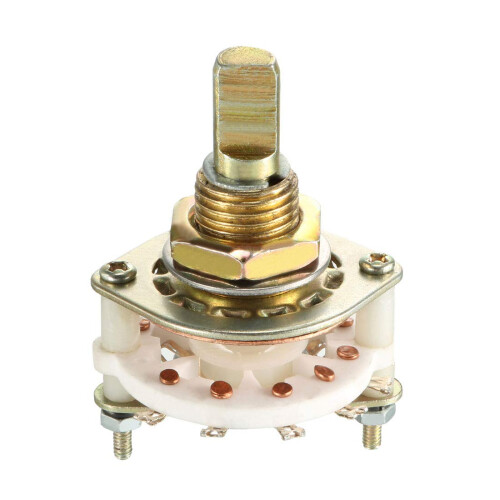 2P4T 2 Pole 4 Position Selectable Single Deck Band Channel Rotary Switch Selector 10Pin