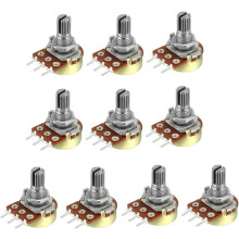 WH148 50K Ohm Variable Resistors Single Turn Rotary Carbon Film Taper Potentiometer 10pcs