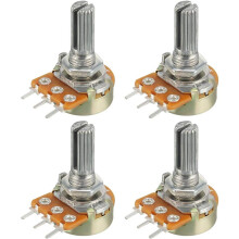 WH148 100K Ohm Variable Resistors Single Turn Rotary Carbon Film Taper Potentiometer 5pcs