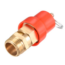 Safety Valve Air Compressor Pressure Relief Valve, 3/8" PT Male, 0.78MPa Set Pressure, Red Hat, 1Pack