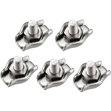 5 Pcs 304 Stainless Steel Single Wire Rope Clip Cable Clamp for 1mm-1.5mm Rope