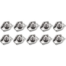 10Pcs 304 Stainless Steel Single Wire Rope Clip Cable Clamp Suit for 1.5-2mm Rope