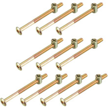 M6x80mm Furniture Bolt Nut Set Hex Socket Screw 55mm Thread Length with Barrel Nuts for Beds Headboards Chairs 10 Sets