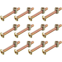 M6x50mm Furniture Bolt Nut Set Hex Socket Screw with Barrel Nuts for Beds Headboards Chairs 12 Sets