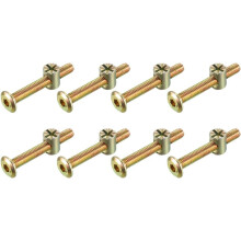M6x45mm Furniture Bolt Nut Set Hex Socket Screw with Barrel Nuts for Beds Headboards Chairs 8 Sets