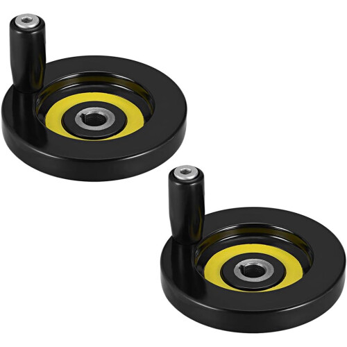 Hand Wheel 80mm Diameter 10mm Hole Diameter for Milling Machine 2Pcs