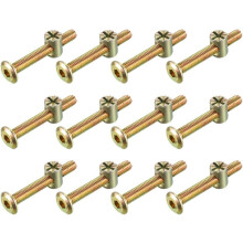 M6x45mm Furniture Bolt Nut Set Hex Socket Screw with Barrel Nuts for Beds Headboards Chairs 12 Sets