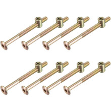M6x75mm Furniture Bolt Nut Set Hex Socket Screw 52mm Thread Length with Barrel Nuts for Beds Headboards Chairs 8 Sets