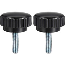2pcs Knurled Clamping Knobs M8 x 20mm Metric Zinc Plated Carbon Steel Male Thread Thumb Screw on Type 40mm Plastic Round Head Threaded Hand Bolt Stud