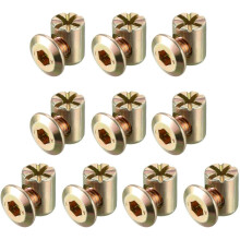 M6x10mm Furniture Bolt Nut Set Hex Socket Screw with Barrel Nuts for Beds Headboards Chairs 10 Sets