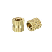 Knurled Insert Nuts - 50Pcs M4 x 5mm Length x 5mm OD Female Thread Brass Threaded Insert Embedment Nut for 3D Printer