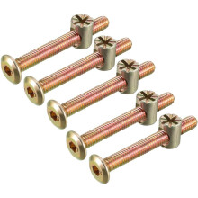 M6x50mm Furniture Bolt Nut Set Hex Socket Screw with Barrel Nuts for Beds Headboards Chairs 5 Sets