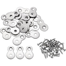 30 Pcs Figure 8 Fastener with Screws, Table Top Fastener Desk Top Connector Bracket Heavy Duty Hardware Mounting Clips for Wood, Silver