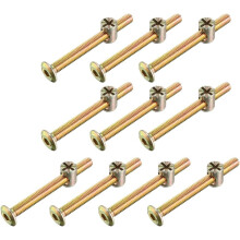 M6x60mm Furniture Bolt Nut Set Hex Socket Screw with Barrel Nuts for Beds Headboards Chairs 10 Sets