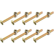 M6x60mm Furniture Bolt Nut Set Hex Socket Screw with Barrel Nuts for Beds Headboards Chairs 8 Sets