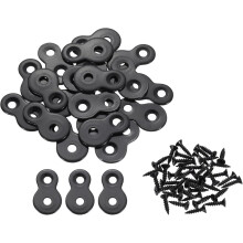 30 Pcs Figure 8 Fastener with Screws, Table Top Fastener Desk Top Connector Bracket Heavy Duty Hardware Mounting Clips for Wood, Black