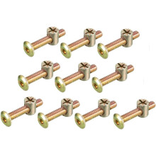 M6x35mm Furniture Bolt Nut Set Hex Socket Screw with Barrel Nuts for Beds Headboards Chairs 10 Sets