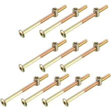 M6x90mm Furniture Bolt Nut Set Hex Socket Screw 56.7mm Thread Length with Barrel Nuts for Beds Headboards Chairs 10 Sets