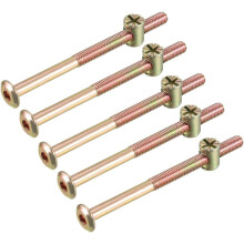 M6x85mm Furniture Bolt Nut Set Hex Socket Screw 51.4mm Thread Length with Barrel Nuts for Beds Headboards Chairs 5 Sets