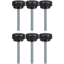 6pcs Knurled Clamping Knobs M8 x 60mm Metric Zinc Plated Carbon Steel Male Thread Thumb Screw on Type 25mm Plastic Round Head Threaded Hand Bolt Stud