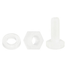 300 Pcs/100 Sets Nylon Hex Bolts, M3 x 8mm Plastic Full Threaded Hex Head Screws Bolts and Nuts with Flat Washers for Machinery Electronics Industrial