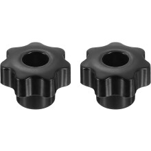 2pcs Star Knobs M8 Metric Female Thread 32mm 7-Point Star Plastic Head Through Hole Brass Insert Screw-in Threaded Hand Knob Clamping Handles Jig Knob