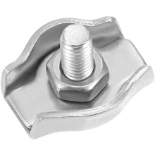 12 Pcs 304 Stainless Steel Single Wire Rope Clip Cable Clamp Suit for 1.5mm-2mm Rope