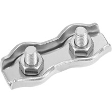 5 Pcs 304 Stainless Steel Duplex Wire Rope Clip Cable Clamp Suit For 1.5mm-2mm Rope