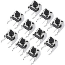 10Pcs Momentary PCB Side Fixed Bracket Pushbutton Push Button Tact Tactile Switch DIP 2 Terminals 6x6x5mm