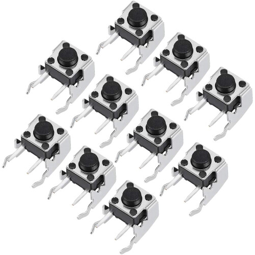 10Pcs Momentary PCB Side Fixed Bracket Pushbutton Push Button Tact Tactile Switch DIP 2 Terminals 6x6x5mm