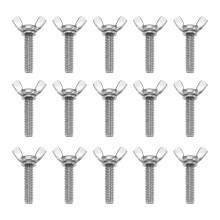 15Pcs 5/16-18" x 1-1/4" Wing Butterfly Screw Bolts, 304 Stainless Steel Machine Fastener, Thumb Hand Screws for Electronic Equipment, Silver Tone