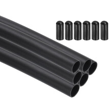 6Pcs 3.28 ft 4:1 Ratio Heat Shrink Tubing, 0.47" ID Wire Heat Shrink Tube with End Cap, Waterproof Tubing Adhesive Shrinkable Wire Wrap Tube for Cable