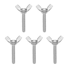 5Pcs 3/16-24" x 1" Wing Butterfly Screw Bolts, 304 Stainless Steel Machine Fastener, Thumb Hand Screws for Electronic Equipment, Silver Tone