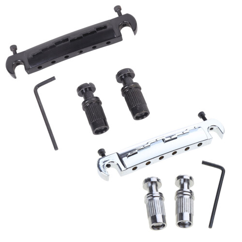 Bridge Saddle Tailpiece for LP Style Electric Guitar Replacements without Code Silver 1