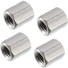 M5 X 0.8-Pitch 10mm Length 304 Stainless Steel Metric Hex Coupling Nut, 4pcs
