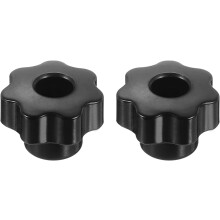 2pcs Star Knobs M6 Metric Female Thread 25mm 7-Point Star Plastic Head Through Hole Brass Insert Screw-in Threaded Hand Knob Clamping Handles Jig Knob