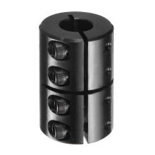 Shaft Coupling, 1/2" to 1/2" Bore, 1-1/8" OD, 1-3/4" Length, Black Oxide Plated Rigid Single Split Clamping Coupling with #8-32 x 1/2" Set Screws for