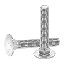 5Pcs Carriage Bolts, M12 x 70mm Stainless Steel 18-8 (304) Round Head Square Neck Screws Bolt Screw for Fastening Accessories - Silver