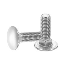 10Pcs Carriage Bolts, M10 x 35mm Stainless Steel 18-8 (304) Round Head Square Neck Screws Bolt Screw for Fastening Accessories - Silver