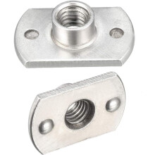 M6 Carbon Steel Slab Base T-Shaped 2 Projection Weld Nuts Pack of 25