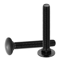 10Pcs Carriage Bolts, M10 x 70mm Stainless Steel 18-8 (304) Round Head Square Neck Screws Black Oxide Bolt Screw for Fastening Accessories - Black