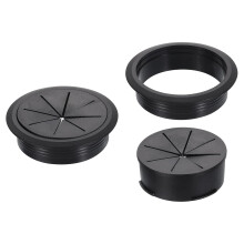 2 Pcs Desk Grommet, Fit 80mm/3.15" Plastic Cable Hole Cover Bulk Top Hat Grommet Desk Hole Cover for Cables Home Office, Black